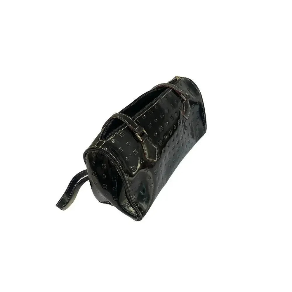 Arcadia Women's Black Patent Leather Zipper Closure Handbag purse